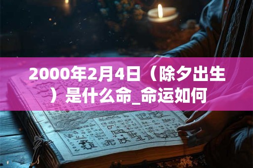 2000年2月4日（除夕出生）是什么命_命运如何