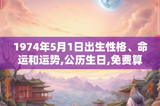 1974年5月1日出生性格、命运和运势,公历生日,免费算命