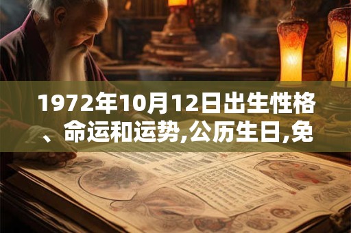 1972年10月12日出生性格、命运和运势,公历生日,免费算命 1972年10月12日出生性格、命运和运势,公历生日,免费算命