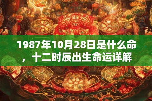 1987年10月28日是什么命，十二时辰出生命运详解