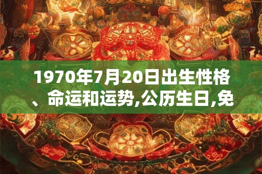 1970年7月20日出生性格、命运和运势,公历生日,免费算命 1970年7月20日出生性格、命运和运势,公历生日,免费算命