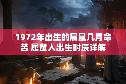 1972年出生的属鼠几月命苦 属鼠人出生时辰详解 1972年出生的属鼠几月命苦 属鼠人出生时辰详解