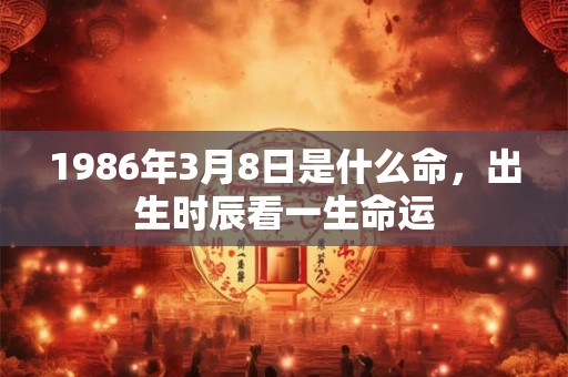 1986年3月8日是什么命，出生时辰看一生命运