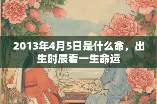 2013年4月5日是什么命，出生时辰看一生命运