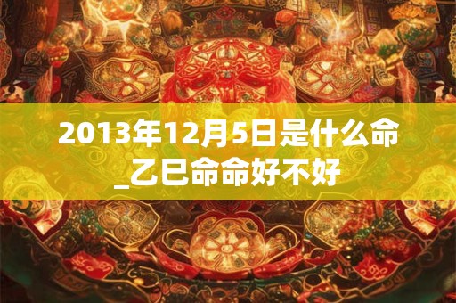 2013年12月5日是什么命_乙巳命命好不好