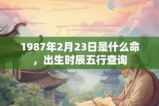 1987年2月23日是什么命,出生时辰五行查询 1987年2月23日是什么命,出生时辰五行查询