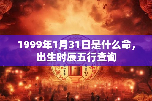 1999年1月31日是什么命，出生时辰五行查询
