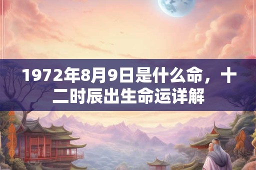 1972年8月9日是什么命，十二时辰出生命运详解