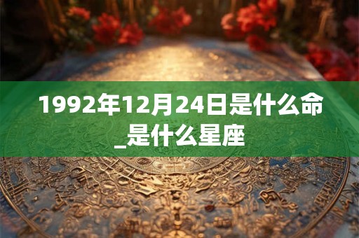 1992年12月24日是什么命_是什么星座 1992年12月24日是什么命_是什么星座
