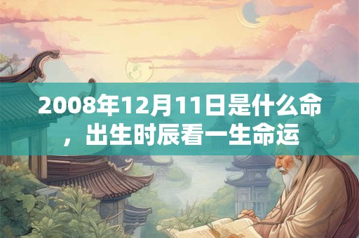 2008年12月11日是什么命，出生时辰看一生命运
