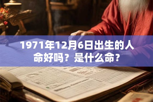1971年12月6日出生的人命好吗？是什么命？