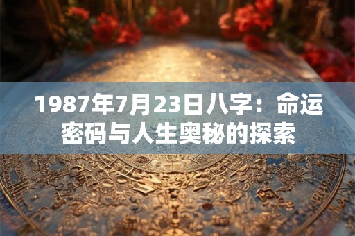 1987年7月23日八字：命运密码与人生奥秘的探索