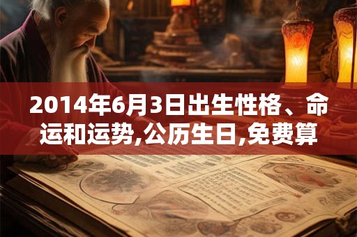 2014年6月3日出生性格、命运和运势,公历生日,免费算命