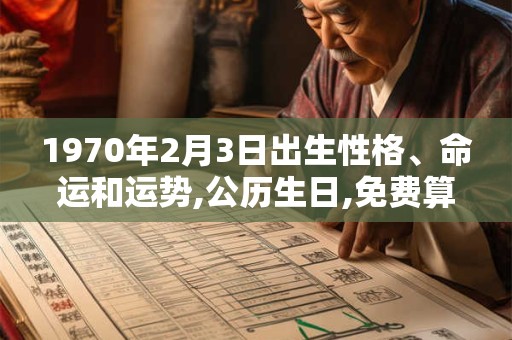 1970年2月3日出生性格、命运和运势,公历生日,免费算命