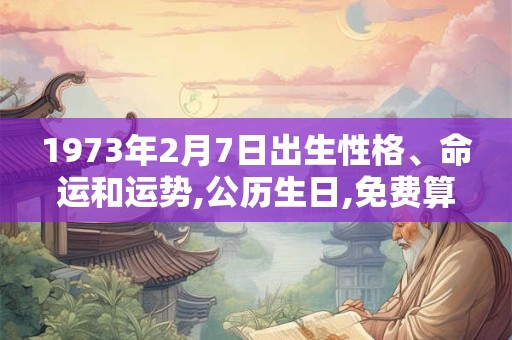 1973年2月7日出生性格、命运和运势,公历生日,免费算命 1973年2月7日出生性格、命运和运势,公历生日,免费算命