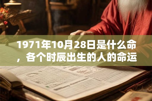 1971年10月28日是什么命，各个时辰出生的人的命运