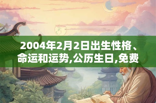 2004年2月2日出生性格、命运和运势,公历生日,免费算命