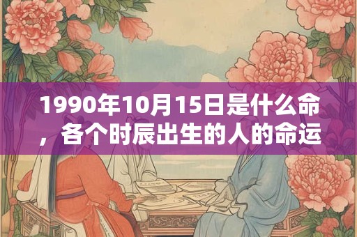 1990年10月15日是什么命，各个时辰出生的人的命运