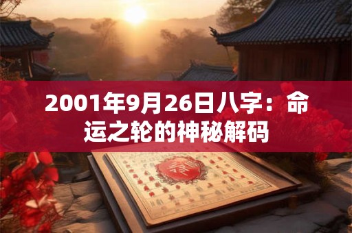 2001年9月26日八字：命运之轮的神秘解码