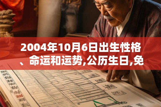 2004年10月6日出生性格、命运和运势,公历生日,免费算命 2004年10月6日出生性格、命运和运势,公历生日,免费算命