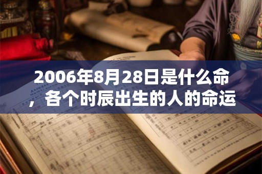 2006年8月28日是什么命，各个时辰出生的人的命运