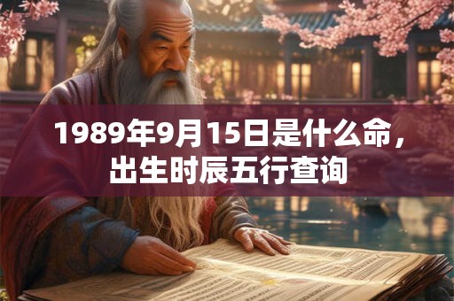 1989年9月15日是什么命，出生时辰五行查询