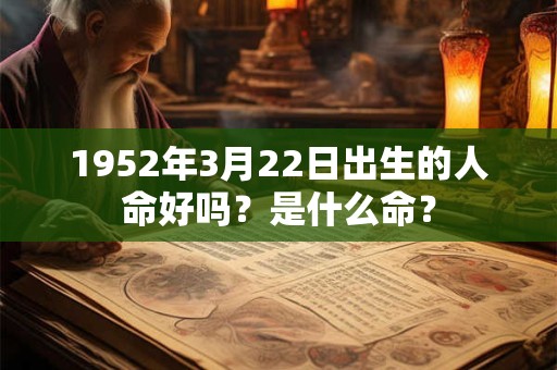 1952年3月22日出生的人命好吗？是什么命？