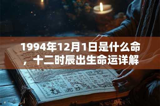 1994年12月1日是什么命，十二时辰出生命运详解