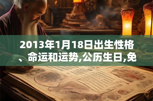 2013年1月18日出生性格、命运和运势,公历生日,免费算命