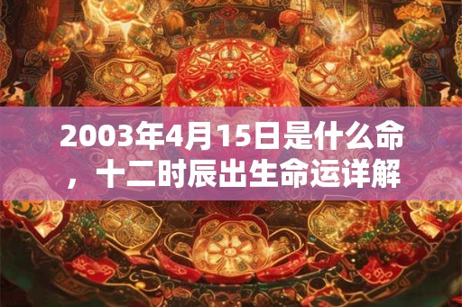 2003年4月15日是什么命,十二时辰出生命运详解 2003年4月15日是什么命,十二时辰出生命运详解