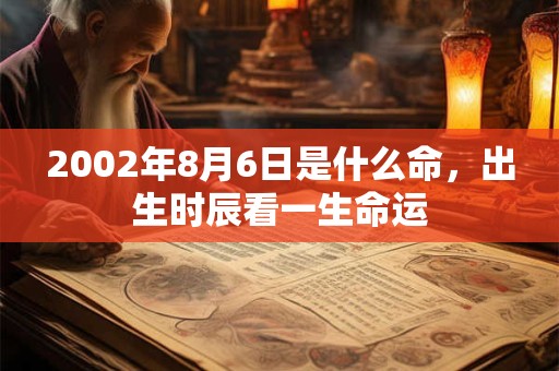 2002年8月6日是什么命，出生时辰看一生命运