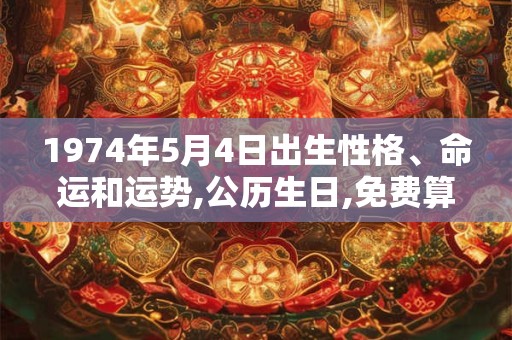 1974年5月4日出生性格、命运和运势,公历生日,免费算命