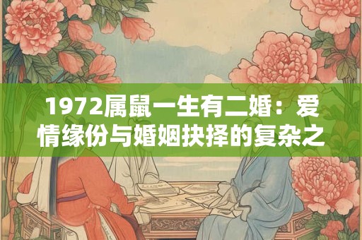 1972属鼠一生有二婚:爱情缘份与婚姻抉择的复杂之旅 1972属鼠一生有二婚:爱情缘份与婚姻抉择的复杂之旅