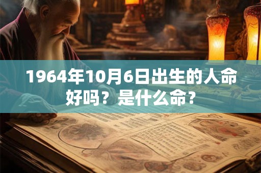 1964年10月6日出生的人命好吗?是什么命? 1964年10月6日出生的人命好吗?是什么命?