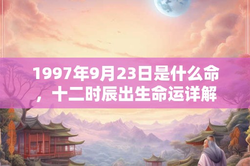 1997年9月23日是什么命,十二时辰出生命运详解 1997年9月23日是什么命,十二时辰出生命运详解