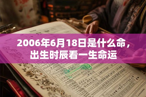 2006年6月18日是什么命，出生时辰看一生命运