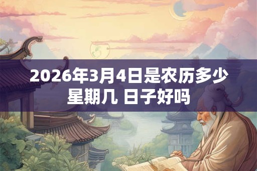 2026年3月4日是农历多少星期几 日子好吗 2026年3月4日是农历多少星期几 日子好吗