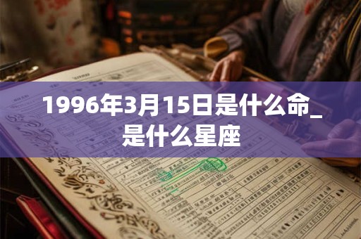 1996年3月15日是什么命_是什么星座