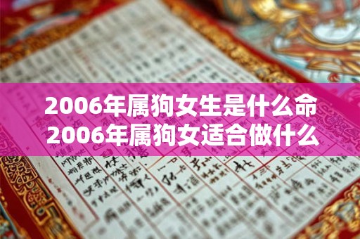 2006年属狗女生是什么命 2006年属狗女适合做什么职业