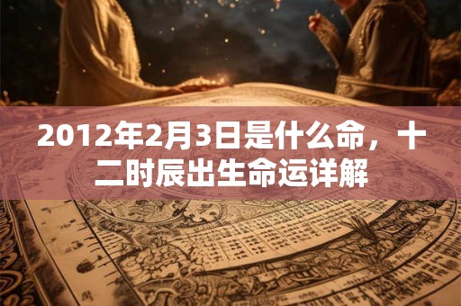 2012年2月3日是什么命，十二时辰出生命运详解
