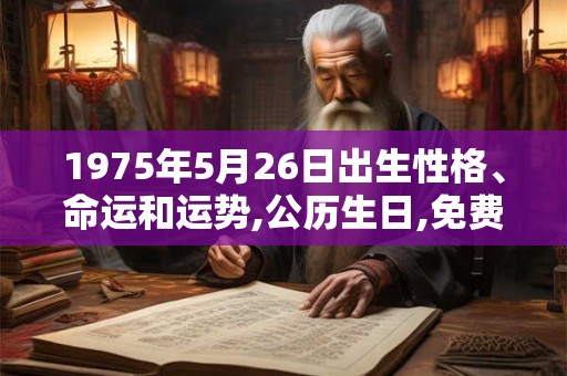 1975年5月26日出生性格、命运和运势,公历生日,免费算命 1975年5月26日出生性格、命运和运势,公历生日,免费算命