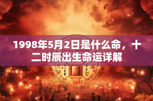 1998年5月2日是什么命，十二时辰出生命运详解