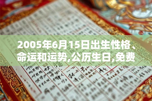 2005年6月15日出生性格、命运和运势,公历生日,免费算命
