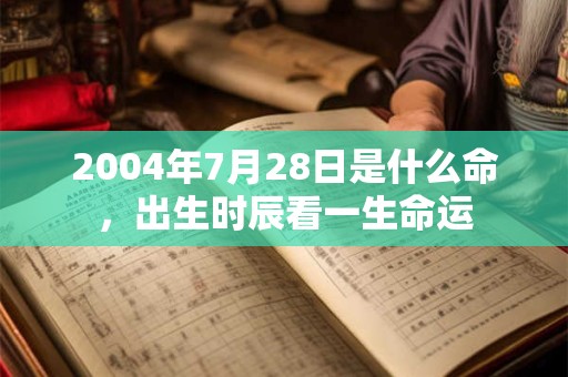 2004年7月28日是什么命，出生时辰看一生命运