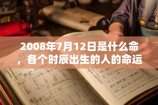 2008年7月12日是什么命，各个时辰出生的人的命运