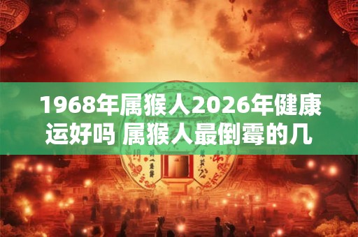 1968年属猴人2026年健康运好吗 属猴人最倒霉的几年! 1968年属猴人2026年健康运好吗 属猴人最倒霉的几年!