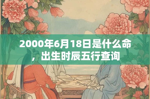2000年6月18日是什么命，出生时辰五行查询