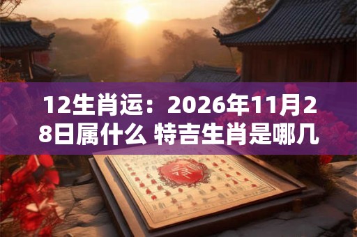 12生肖运:2026年11月28日属什么 特吉生肖是哪几个 12生肖运:2026年11月28日属什么 特吉生肖是哪几个