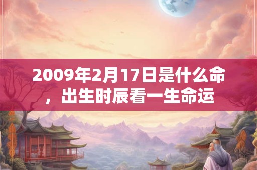 2009年2月17日是什么命,出生时辰看一生命运 2009年2月17日是什么命,出生时辰看一生命运