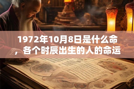 1972年10月8日是什么命，各个时辰出生的人的命运